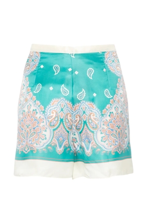 PINKO paisley-print side-tie shorts - Blue