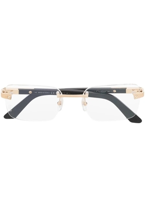 Cartier Eyewear logo-engraved square-frame glasses - Black