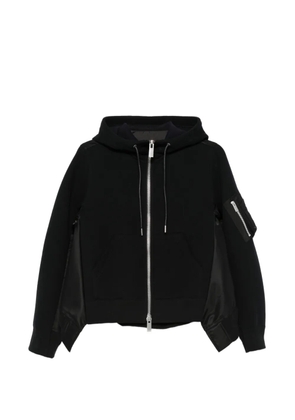 sacai hooded zip-up jacket - Black