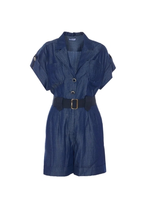 LIU JO buttoned belted jumpsuit - Blue