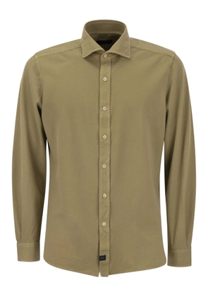 Fay French-collar cotton shirt - Green