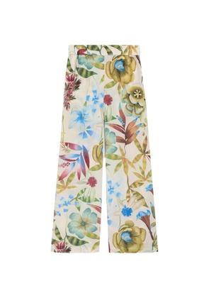 MOMONÌ floral trousers - Neutrals