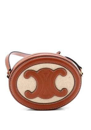 Celine Pre-Owned Triomphe Oval Canvas and Leather crossbody bag - Brown