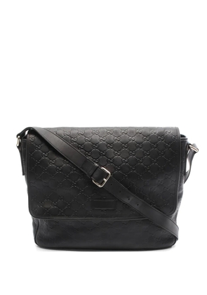 Gucci Pre-Owned Sima embossed leather messenger bag - Black