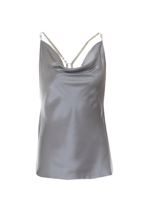 Patrizia Pepe crystal-embellished top - Grey