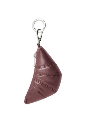 LEMAIRE mini croissant zipped leather keyring - Red