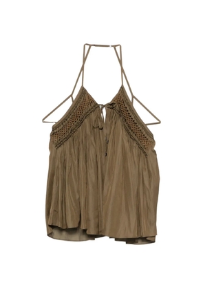 Barbara Bui embroidered halterneck top - Green