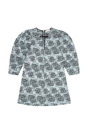 GANNI floral jacquard mini dress - Blue