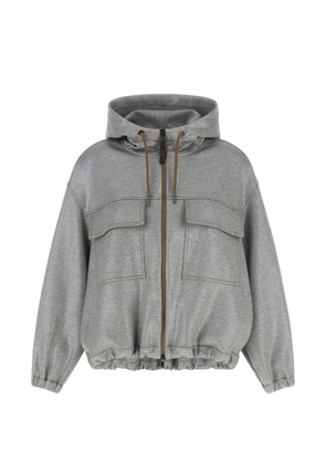 Brunello Cucinelli zip-up bomber jacket - Grey