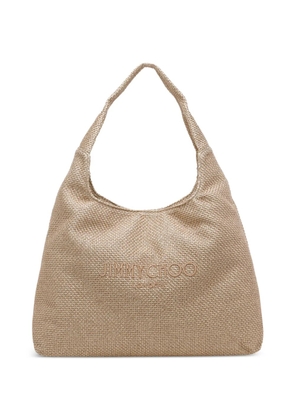 Jimmy Choo Diamond raffia shoulder bag - Neutrals