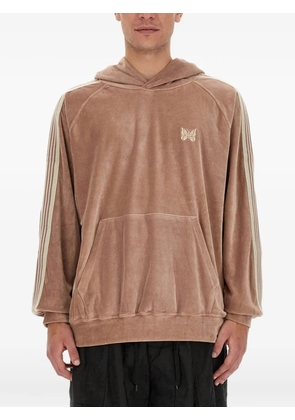 Needles side-stripe velour hoodie - Neutrals