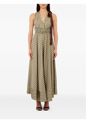 LIU JO striped V-neck dress - Green