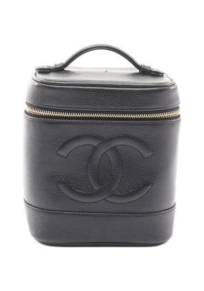 CHANEL Pre-Owned 2002-2003 Coco-mark caviar-skin makeup bag - Black