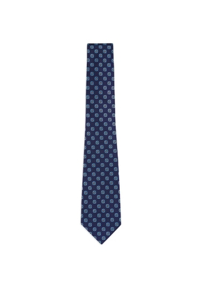 Zegna geometric patterned tie - Blue