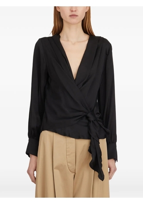 Collection Privée? draped V-neck blouse - Black