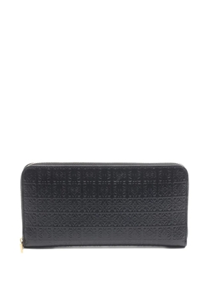 Loewe Pre-Owned 2010s repeat anagram zip leather wallet - Black