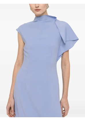 NISSA A-line ruffled midi dress - Blue