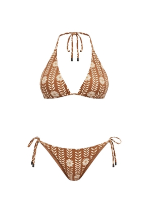 Osklen floral self-tie beachwear - Brown