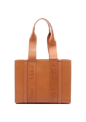 Chloé Pre-Owned 2000s Woody logo leather tote bag - Brown