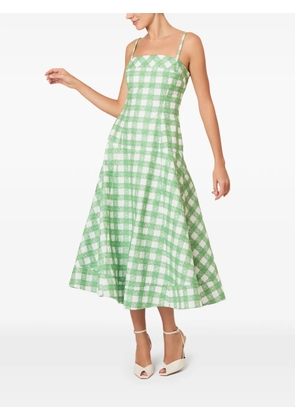 Rosie Assoulin embroidered gingham midi dress - Green