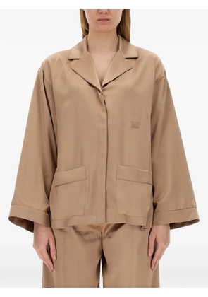 Max Mara logo-embroidered shirt - Neutrals