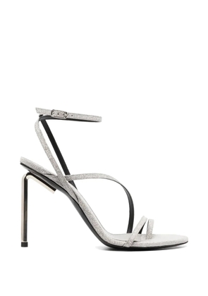 Off-White glitter heeled sandals - Silver
