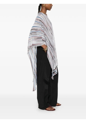Missoni striped V-neck poncho - White
