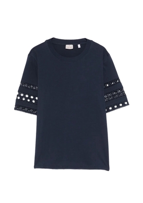 Marella embellished sleeves T-shirt - Blue