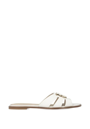 PINKO leather flat sandals - White