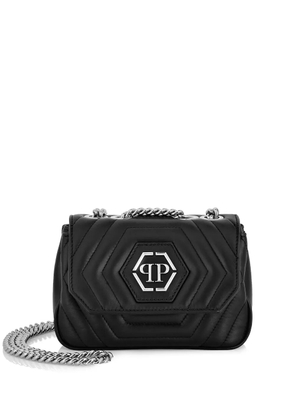 Philipp Plein small Hexagon leather shoulder bag - Black