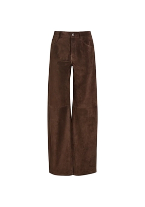 ARMARIUM Luke wide-leg suede trousers - Brown