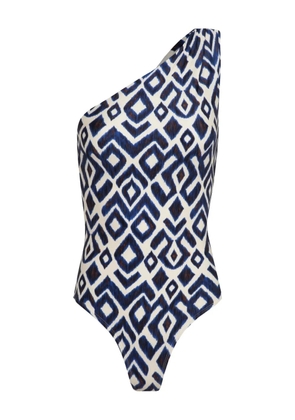 Lenny Niemeyer one-shoulder geometric-print swimsuit - Blue