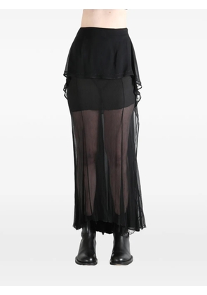 YEHUAFAN layered maxi skirt - Black