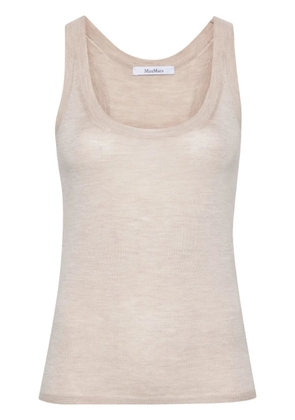 Max Mara scoop-neck knitted top - Neutrals