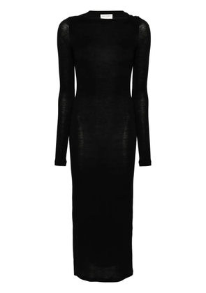 Saint Laurent open-back fine-knit maxi dress - Black
