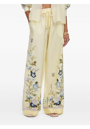 Self-Portrait floral-print palazzo pants - Neutrals
