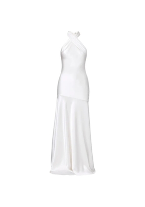 IL VOLO crossover halter neck maxi dress - White