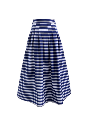 alice + olivia drop waist striped mid skirt - Blue