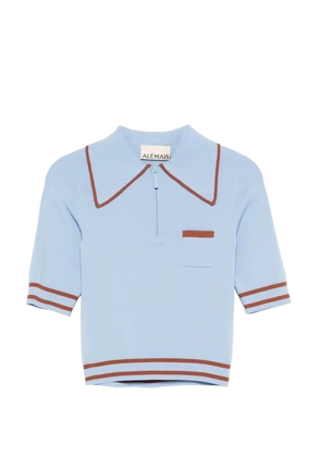 ALEMAIS contrast-trim half-zip polo top - Blue