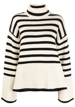 TOTEME striped roll neck jumper - Neutrals