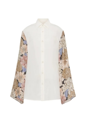Maison Margiela floral-sleeve shirt - Neutrals
