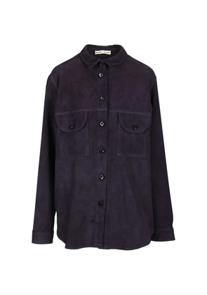 Blazé Milano chest-pocket leather shirt - Purple