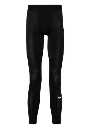 Nike Fitness logo-waistband compression tights - Black