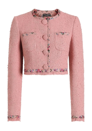 Dolce & Gabbana floral-trim jacket - Pink