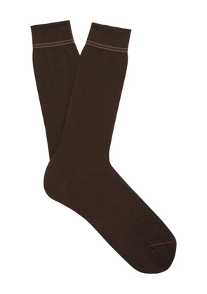Zegna stripe-detail socks - Brown