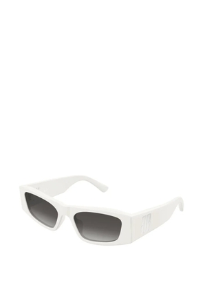 Balenciaga Eyewear rectangle logo sunglasses - White