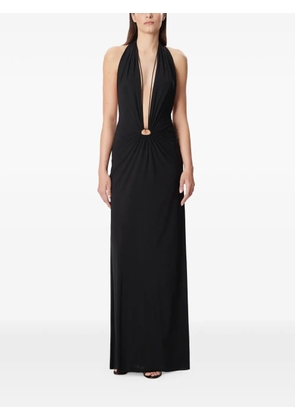 Amazuìn Joele halter V-neck maxi dress - Black