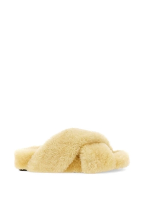 Jil Sander Shearling Crossover flat sandals - Neutrals