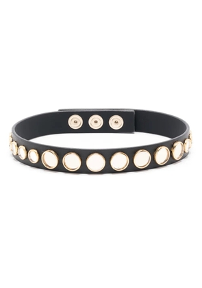Patrizia Pepe Micro Mirrors leather choker - Black