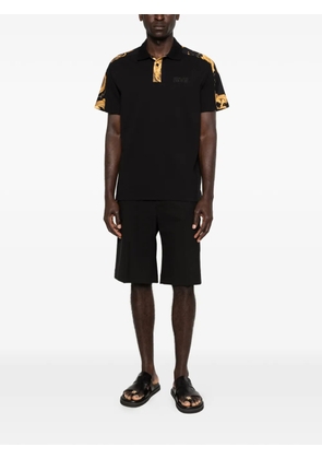 Versace Jeans Couture baroque-print polo shirt - Black